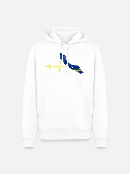Heartbeat Curacao gift - Men’s Premium Organic Hoodie - white