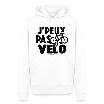 Je Peux Pas J'ai Vélo Cadeau Cycliste - Sweat à capuche Premium bio Homme - blanc - Devant - Nico (187cm)