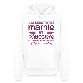 Oma und Konditor | Oma | Gebäck - Männer Premium Bio Hoodie - Weiß - Vorne - Nico (187cm)