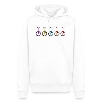 Unicycle Oneweel - Men’s Premium Organic Hoodie - white - Front - Nico (187cm)