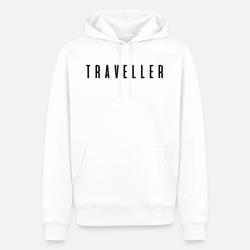Traveller ! Geschenk Sprüche - Männer Premium Bio Hoodie - Weiß
