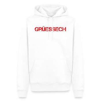 Grüessech Grüezi Schweizerdeutsch Schweiz Alpen - Männer Premium Bio Hoodie - Weiß - Vorne - Nico (187cm)