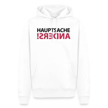 anders different exotische Meinung gegen den Strom - Männer Premium Bio Hoodie - Weiß - Vorne - Nico (187cm)
