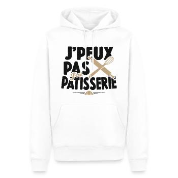 Je Peux Pas J'ai Pâtisserie - Sweat à capuche Premium bio Homme - blanc - Devant - Nico (187cm)