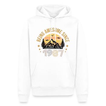 Being Awesome Since 1987 - Geschenkidee - Männer Premium Bio Hoodie - Weiß - Vorne - Nico (187cm)