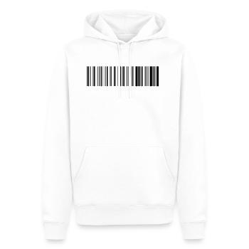 barcode. - Men’s Premium Organic Hoodie - white - Front - Nico (187cm)