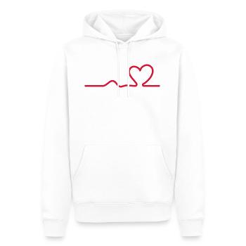 Herzschlag heartbeat Liebe Love Valentinstag coeur - Männer Premium Bio Hoodie - Weiß - Vorne - Nico (187cm)