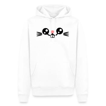 Pâques présente le joli visage de lapin / dents de lapin - Sweat à capuche Premium bio Homme - blanc - Devant - Nico (187cm)