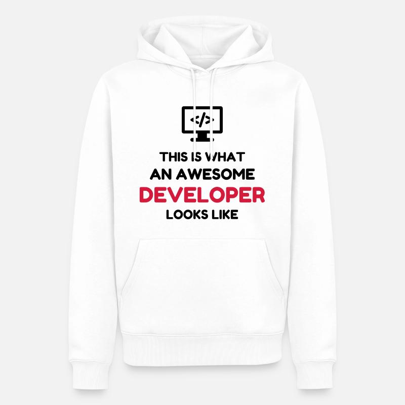 développeur / informatique / informaticien / - Sweat à capuche Premium bio Homme - blanc
