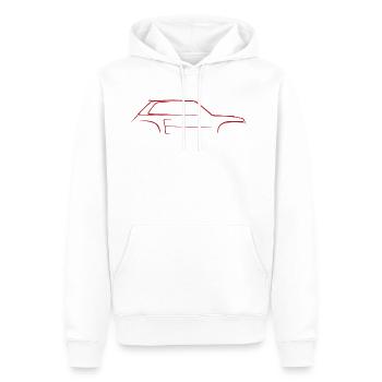 Esquisse R5 turbo 2 - Sweat à capuche Premium bio Homme - blanc - Devant - Nico (187cm)