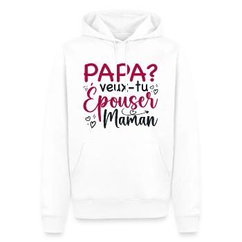 Daddy Do You Want To Marry Mom - Marriage Proposal - Men’s Premium Organic Hoodie - white - Front - Nico (187cm)