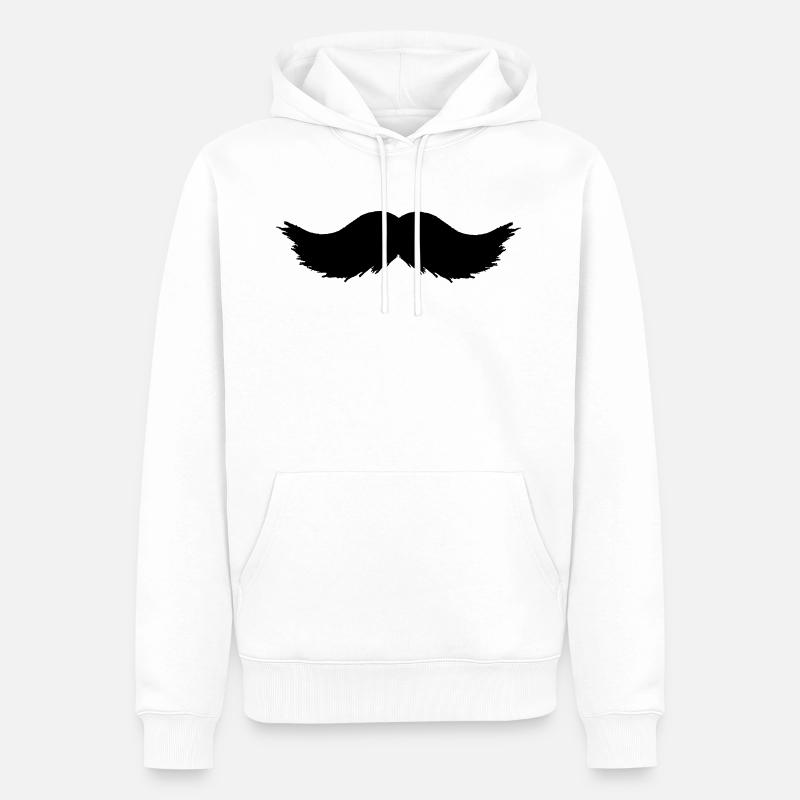 Schnurrbart - Männer Premium Bio Hoodie - Weiß