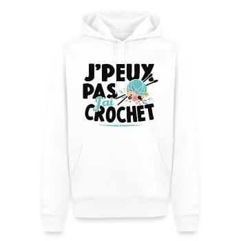 Je Peux Pas J'ai Crochet Cadeau Couture - Sweat à capuche Premium bio Homme - blanc - Devant - Nico (187cm)