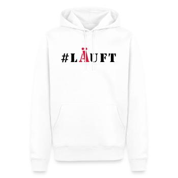 # Läuft Party - Männer Premium Bio Hoodie - Weiß - Vorne - Nico (187cm)