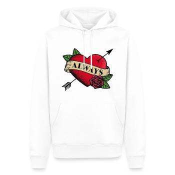Always Heart Tattoo - Men’s Premium Organic Hoodie - white - Front - Nico (187cm)