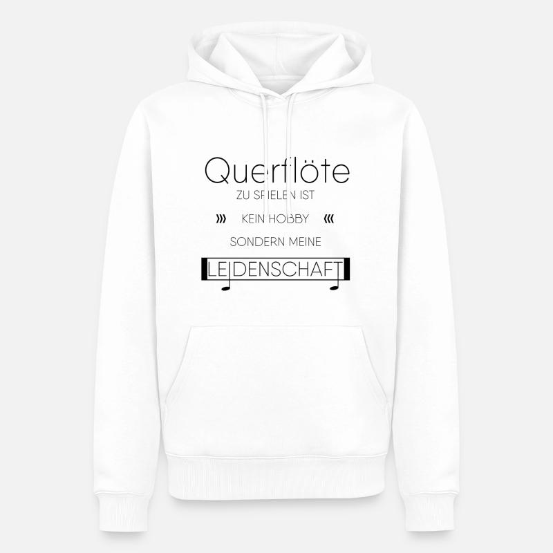 Querflöte Instrument Geschenk - Männer Premium Bio Hoodie - Weiß