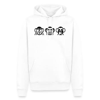3 kluge Affe - Männer Premium Bio Hoodie - Weiß - Vorne - Nico (187cm)