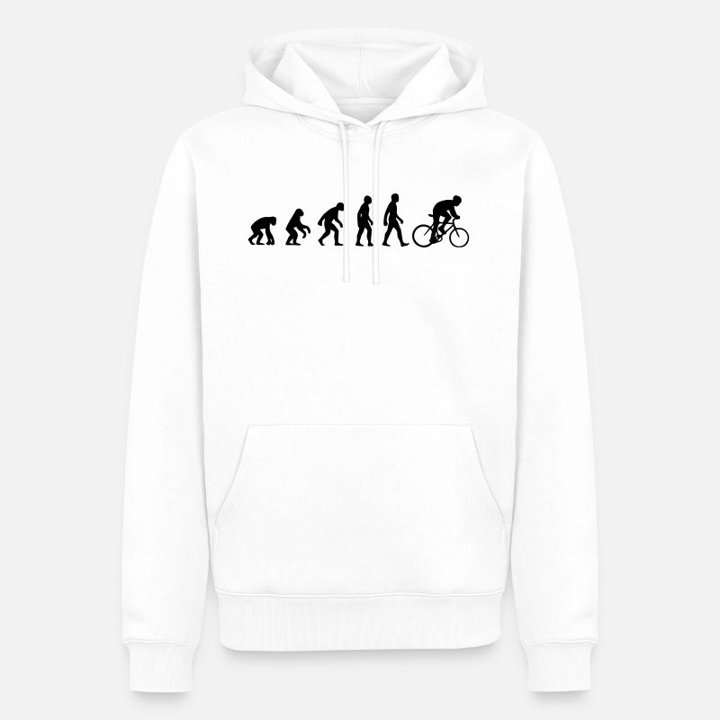 Évolution du vélo - Sweat à capuche Premium bio Homme - blanc