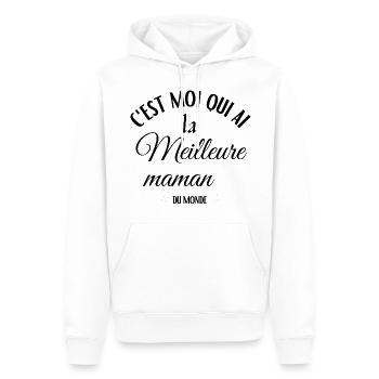J'ai la meilleure maman du monde idée cadeau - Sweat à capuche Premium bio Homme - blanc - Devant - Nico (187cm)