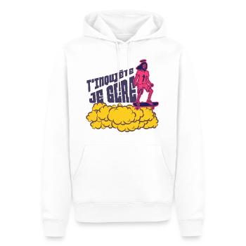 T'inquiète je gère - Sweat à capuche Premium bio Homme - blanc - Devant - Nico (187cm)