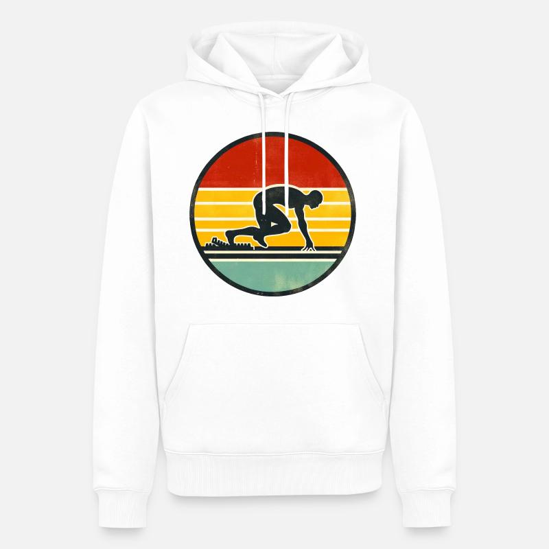 Sprinter - Track And Field 2 - Männer Premium Bio Hoodie - Weiß