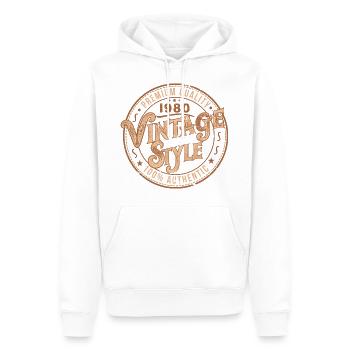 Jahrgang 1980er Retro 1980er Jahre Geburtstagsgeschenk - Männer Premium Bio Hoodie - Weiß - Vorne - Nico (187cm)