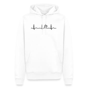 GIFT - EKG HEARTLINK MITTELFINGER FUCK Black - Men’s Premium Organic Hoodie - white - Front - Nico (187cm)