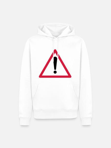 Warning! - Men’s Premium Organic Hoodie - white
