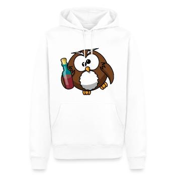 Besoffene Eule - Männer Premium Bio Hoodie - Weiß - Vorne - Nico (187cm)