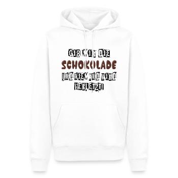 Gib mir Schokolade und niemand wird verletzt - Männer Premium Bio Hoodie - Weiß - Vorne - Nico (187cm)