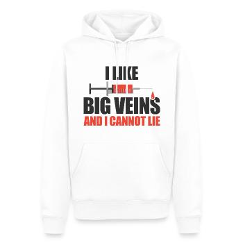 Phlebotomie Ich mag große Venen und ich kann nicht lügen - Männer Premium Bio Hoodie - Weiß - Vorne - Nico (187cm)