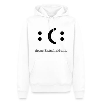 deine Entscheidung - Männer Premium Bio Hoodie - Weiß - Vorne - Nico (187cm)