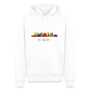 europe horizon - Sweat à capuche Premium bio Homme - blanc - Devant - Nico (187cm)