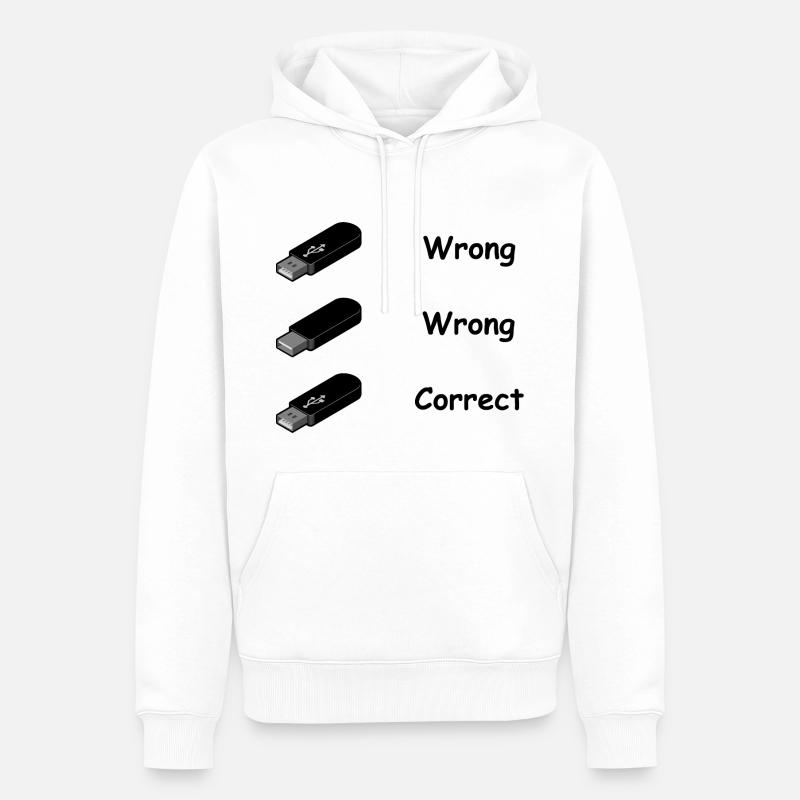 USB Stick Nerd Geek Computer Informatik Geschenk - Männer Premium Bio Hoodie - Weiß