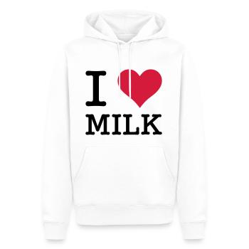 I Love Milk - Männer Premium Bio Hoodie - Weiß - Vorne - Nico (187cm)