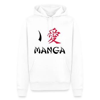 Ich liebe Manga - Männer Premium Bio Hoodie - Weiß - Vorne - Nico (187cm)