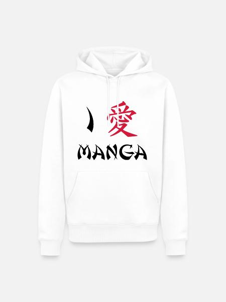 I love manga - Men’s Premium Organic Hoodie - white