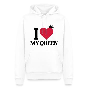 I love my Queen - Sweat à capuche Premium bio Homme - blanc - Devant - Nico (187cm)
