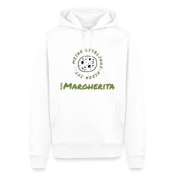 Pizza Margherita: Meine Liebe geht durch den Magen - Männer Premium Bio Hoodie - Weiß - Vorne - Nico (187cm)