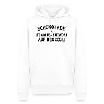 Schokolade Gottes Antwort auf Broccoli Kakao Süßes - Männer Premium Bio Hoodie - Weiß - Vorne - Nico (187cm)