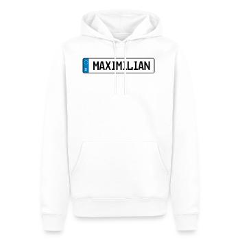Maximilian Namensschild Geschenk - Männer Premium Bio Hoodie - Weiß - Vorne - Nico (187cm)