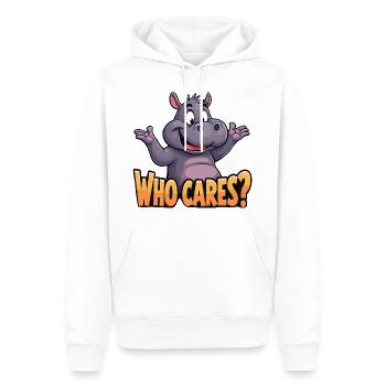 Who Cares Hippo - Men’s Premium Organic Hoodie - white - Front - Nico (187cm)