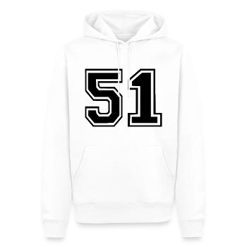 51 - Männer Premium Bio Hoodie - Weiß - Vorne - Nico (187cm)