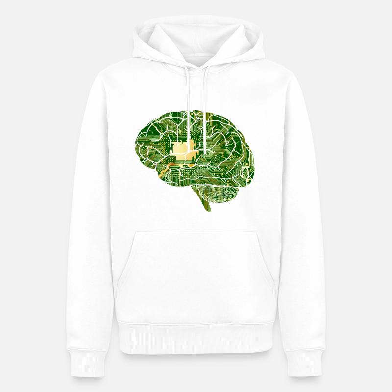 Brain Computer Chip Chip Computer - Men’s Premium Organic Hoodie - white