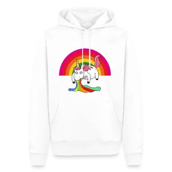 Kotzendes Einhorn Regenbogen - Männer Premium Bio Hoodie - Weiß - Vorne - Nico (187cm)