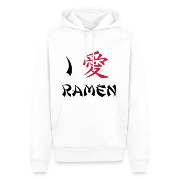 I love Ramen - Sweat à capuche Premium bio Homme - blanc - Devant - Nico (187cm)
