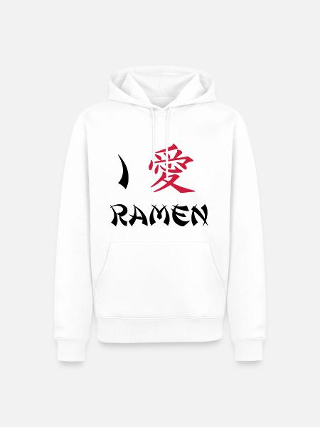 Ich liebe Ramen - Männer Premium Bio Hoodie - Weiß