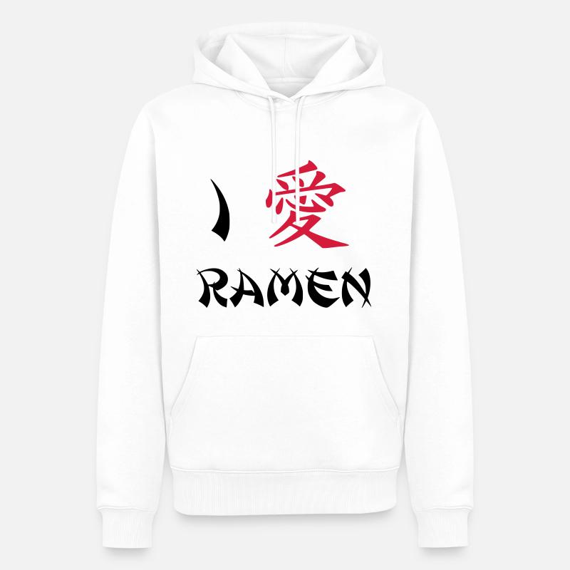 Ich liebe Ramen - Männer Premium Bio Hoodie - Weiß