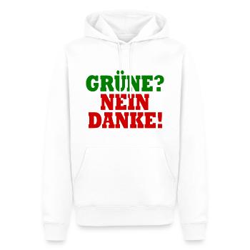 grüne nein danke - Männer Premium Bio Hoodie - Weiß - Vorne - Nico (187cm)