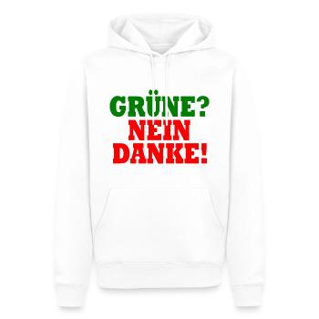 grüne nein danke - Männer Premium Bio Hoodie - Weiß - Vorne - Nico (187cm)